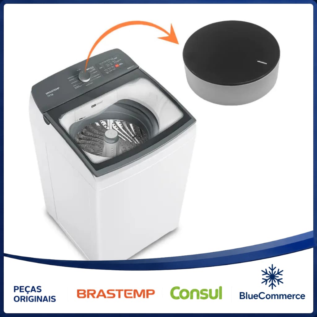 Botão Cinza Para Lavadora Brastemp Original