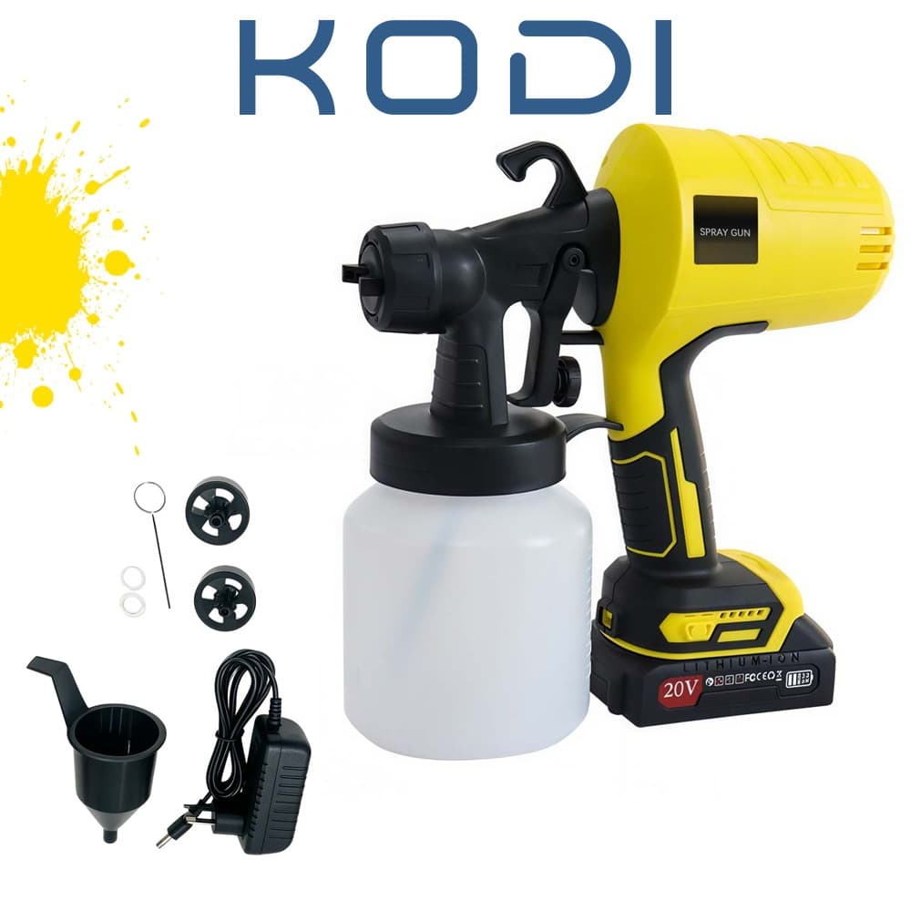 Pulverizador de Tinta Portátil Sem Fio 800ml Bateria 20V Pistola Elétrica HVLP Pintura J4