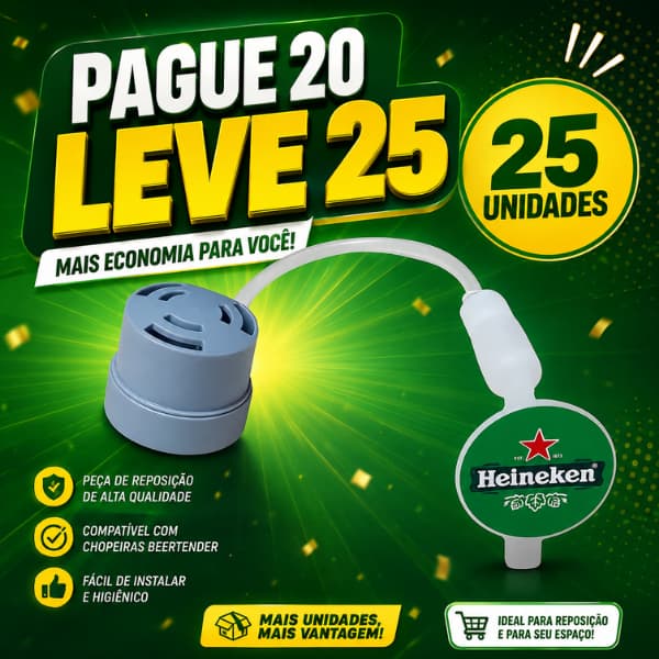Mangueira com Tubo para Chopeira Heineken Beer Tender Kit 25 Peças