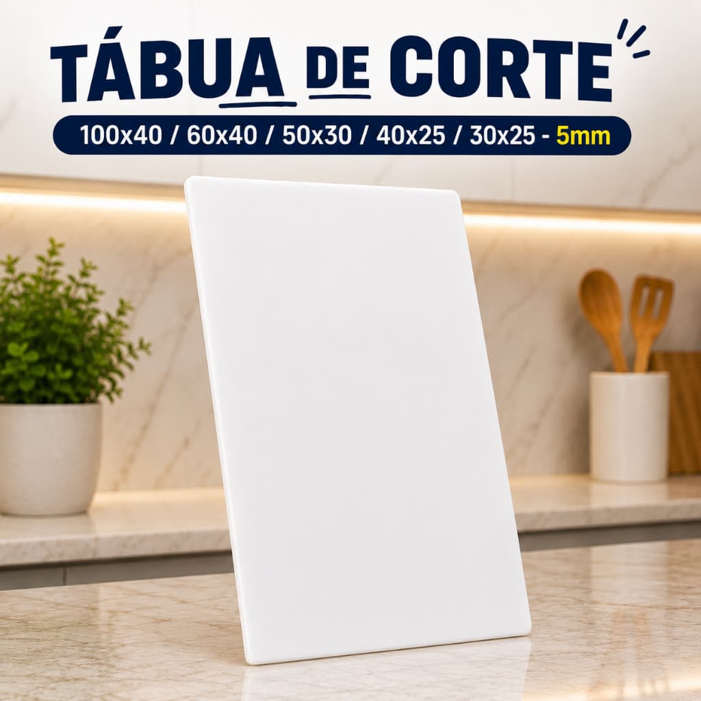 Tabua De Corte Profissional 5MM Anvisa Antibacteriana Carnes Legumes 60x40 50x30 40x25 30x25