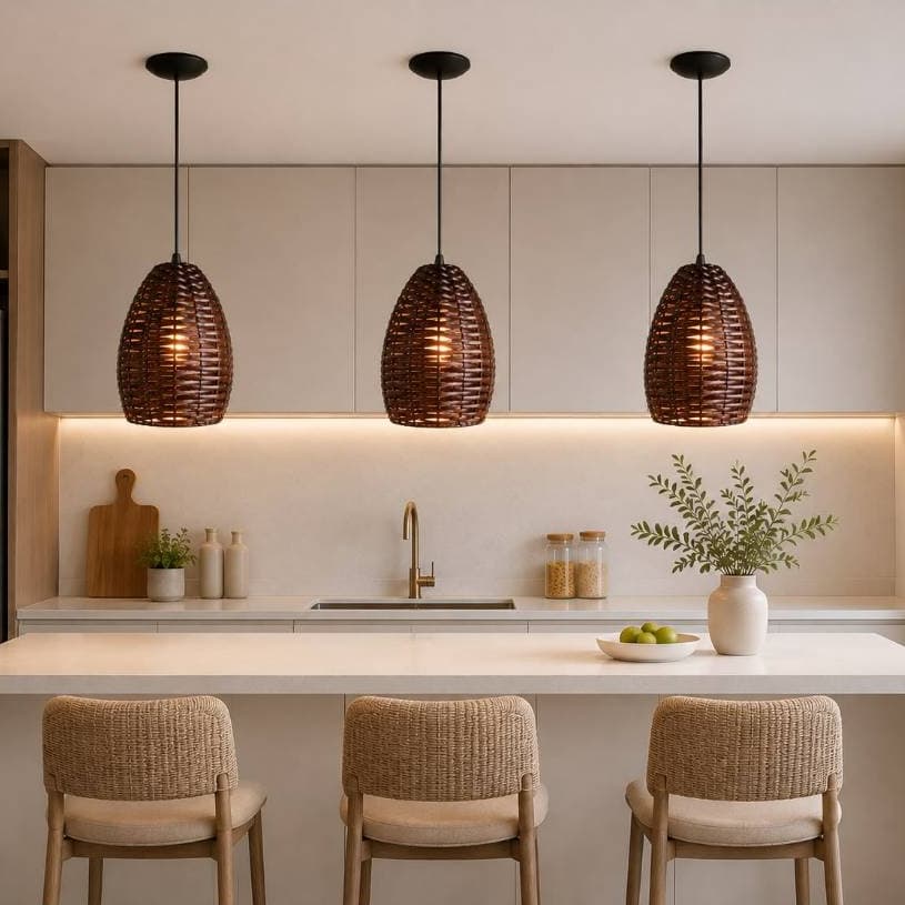 Pendente Artesanal Premium | Lustre Decorativo para Cozinha, Bancada, Sala e Área Gourmet | Soquete E27