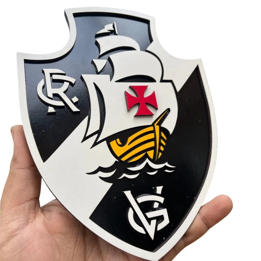 Quadro Vasco da Gama 3D em Alto Relevo – MDF3mm 20x20cm + Suporte +Brindes