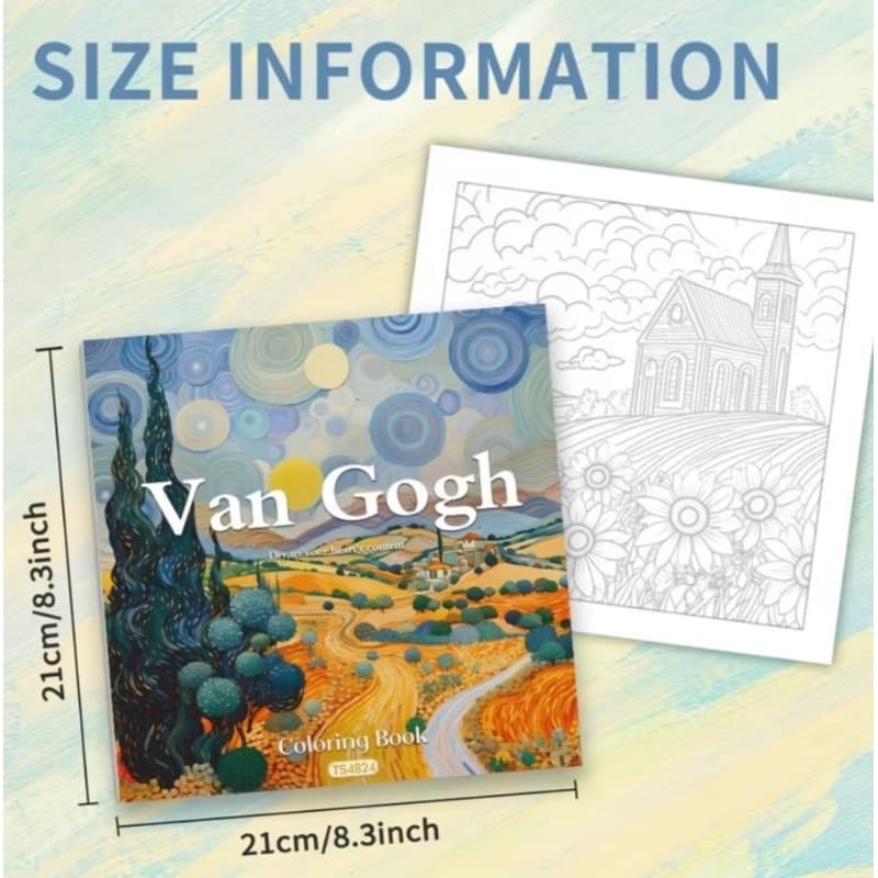 livro de colorir de van Gogh, livro de colorir artista