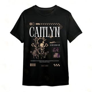 Camiseta Caitlyn Arcane – Estilo Geek e Conforto para o Dia a Dia