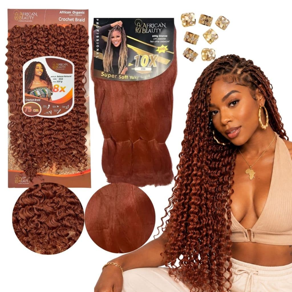 Kit Para Tranças Cachos 75cm E Jumbo 600g African Beauty Gypsy Braids