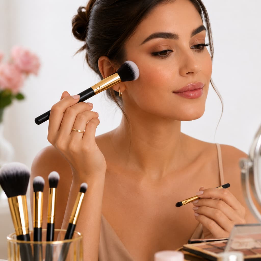 Pincéis Maquiagem 5 Peças  Pincel Para Rosto E Olhos