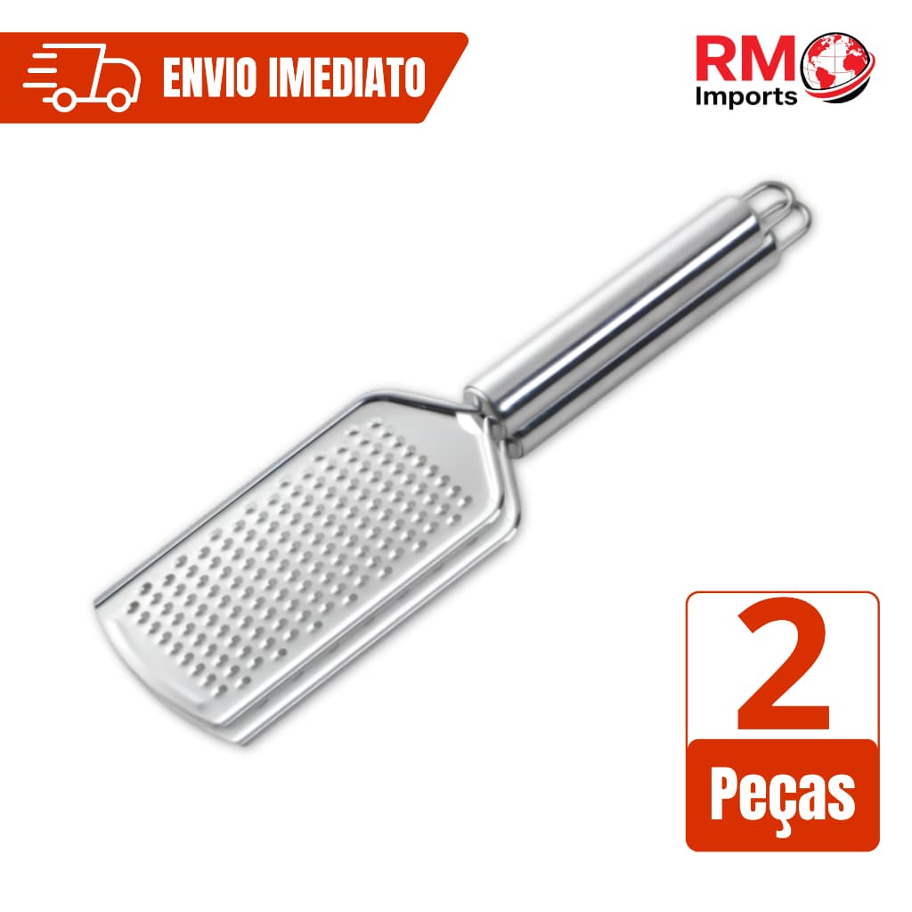 Kit 2 Raladores Finos de Aço Inox 24 cm para Queijo, Limão, Legumes e Cozinha