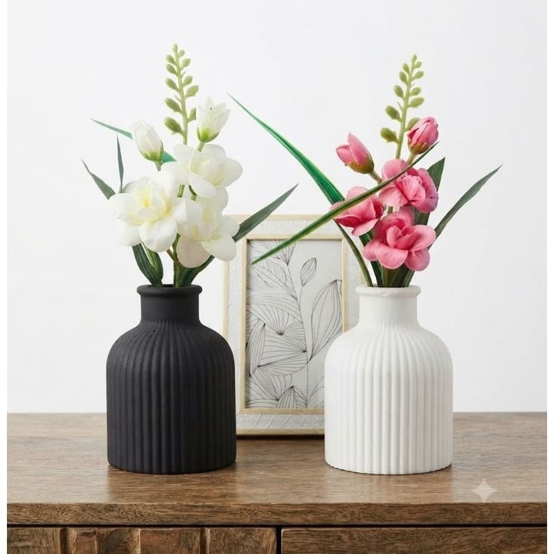 kit decoração super luxo / 2 vasos decorativo + arranjo floral