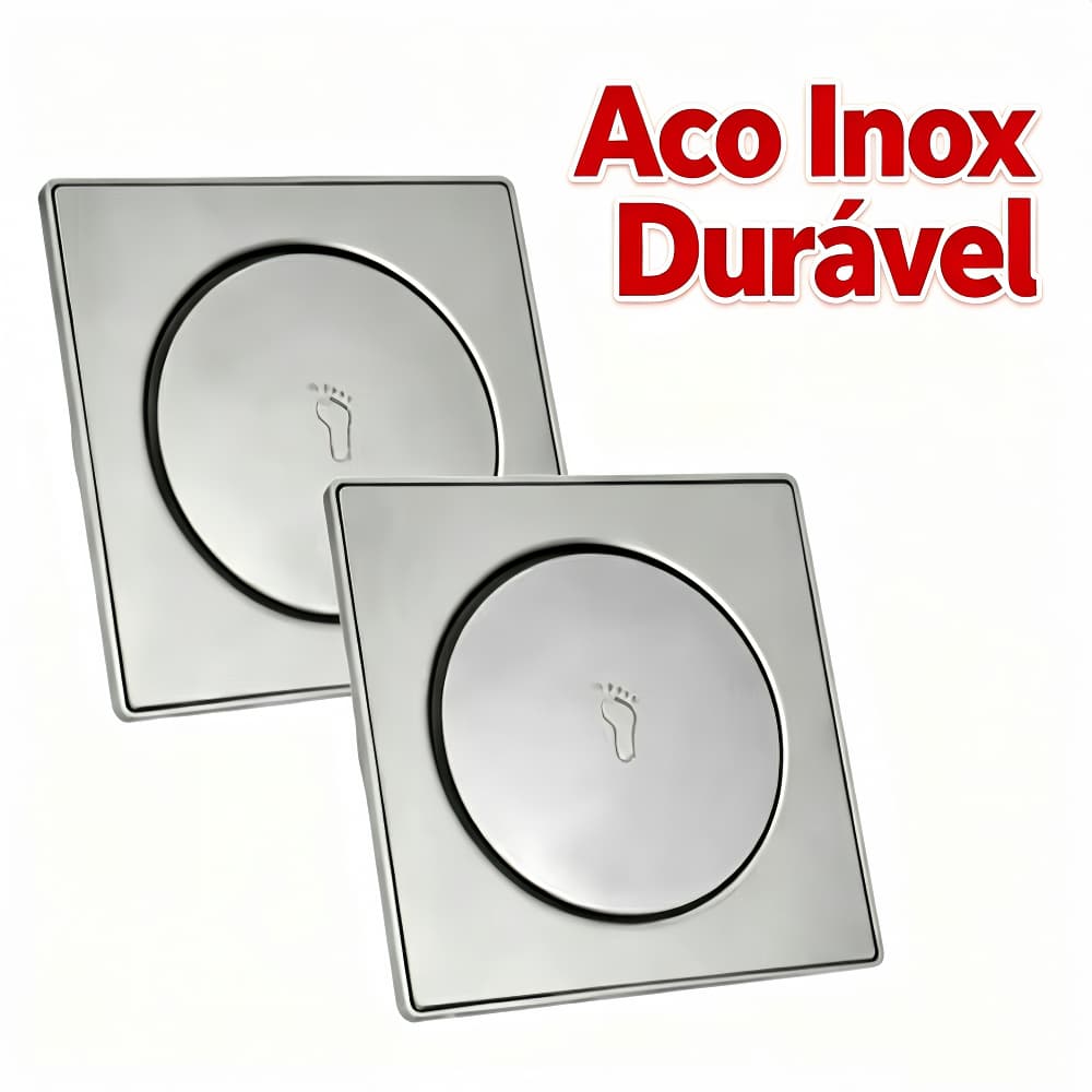 Ralo Click InteligenteAço Inoxidável Durável 10x10  Inox Banheiro