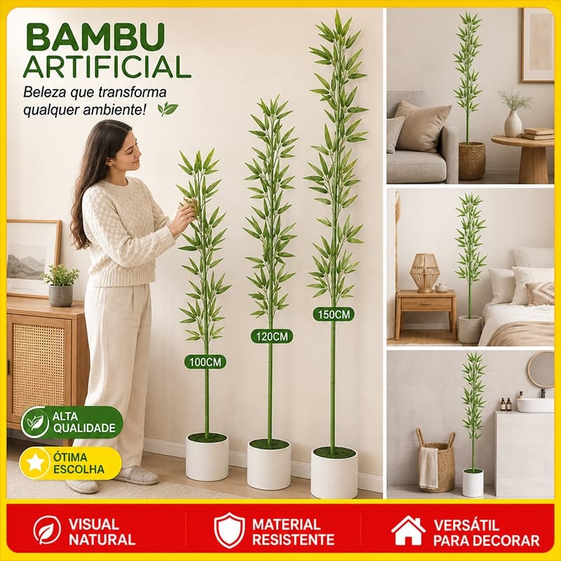 Árvore Artificial de Bambu Premium em Vários Tamanhos para Decoração Interna e Externa