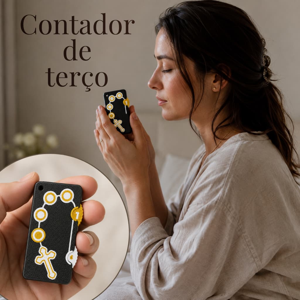 Contator Giratório para Rosário Católico Oração Terço Manual Reza Antistress Função Fidget