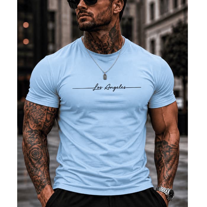 Camiseta Masculina "Los Angeles" Ideal Casual | Camiseta Casual de Gola Redonda