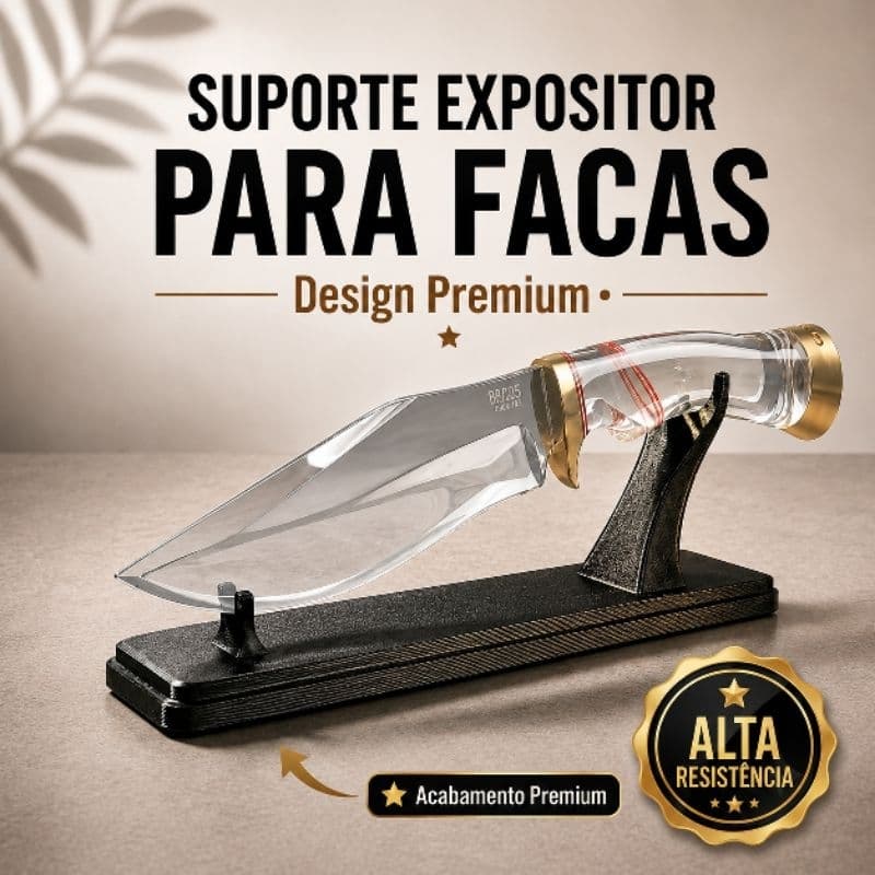 Expositor para Facas Premium | Suporte | Base Organizadora de Coleção e Decoração | Cutelaria expositor suporte faca