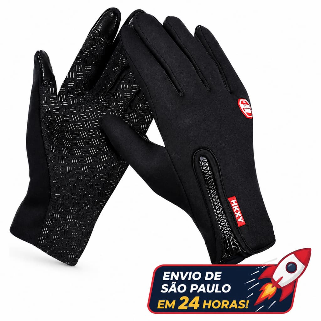 Luva Motoqueiro Térmica Unissex Touch Screen Impermeável Para Moto Motociclista Frio Luvas de Proteção