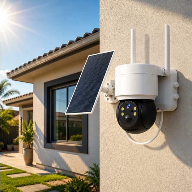 Câmera de Segurança Zoom 4x Energia Solar Wifi