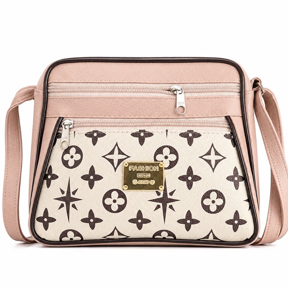 Bolsa Feminina Transversal Couro Sintético Multi Bolsos Alça Regulável Moderna da Moda