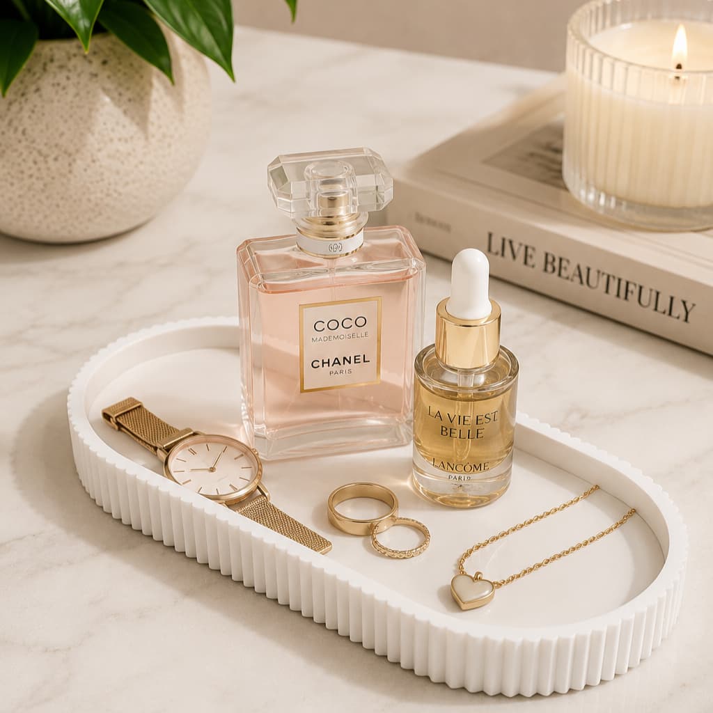Bandeja Decorativa Oval Porta Joias Perfumes Chaves Organizador Banheiro Penteadeira P M G