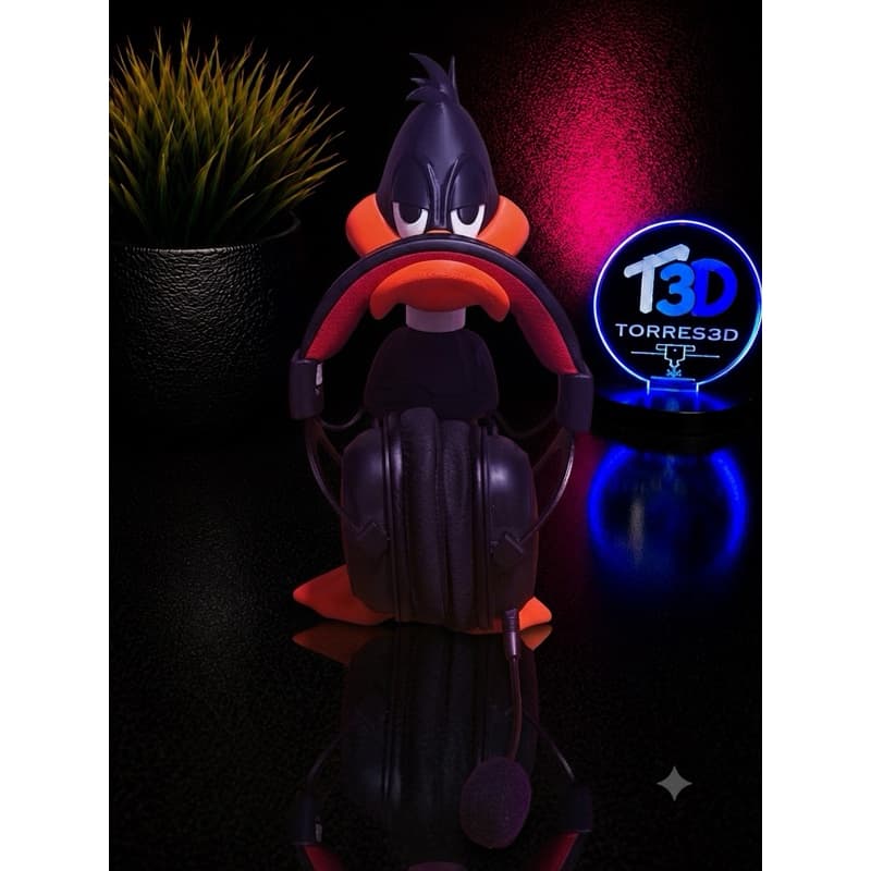 Suporte Headset Patolino 32 cm Porta Fone de Ouvido Gamer Decoração Geek Impresso 3D