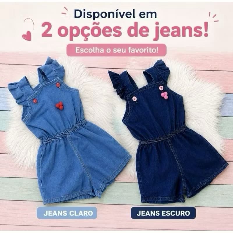MACACÃO INFANTIL MENINA JEASN 1 a 6 anos