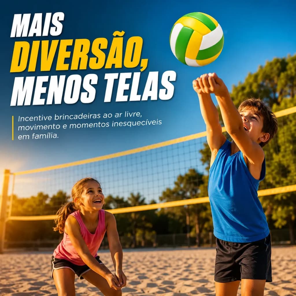 Bola Volei Infantil 63cm Leve Resistente Colorida Educativa