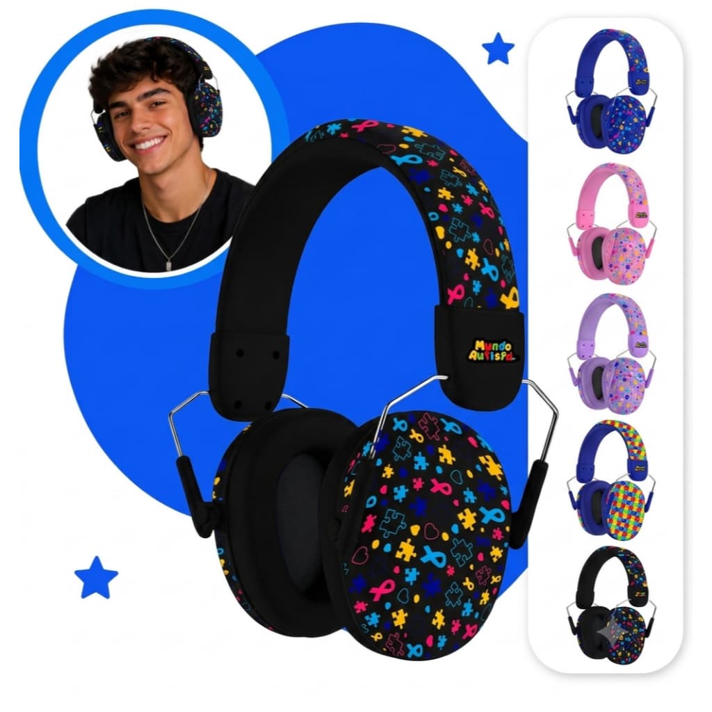 Abafador Autismo Black TEA PRO34 DB MUNDO AUTISTA (ORIG) Protetor Auricular  Fone/Ouvido 🗣️ Auricular/ Ruido/ tea/ tdah