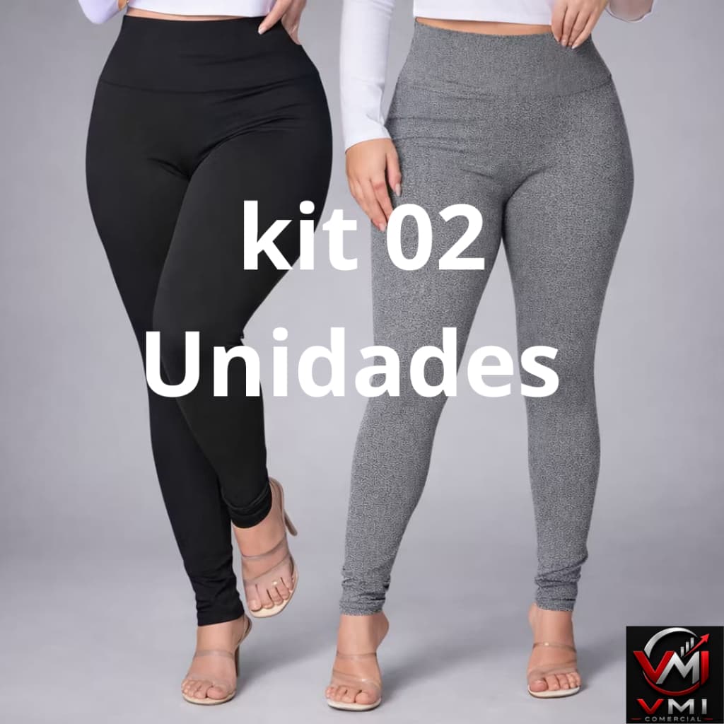 KIT 02 Calças Legging Feminina Flanelada Peluciada Grossa Quentinha /Ideal Para o Dia a Dia e Academia De Qualidade