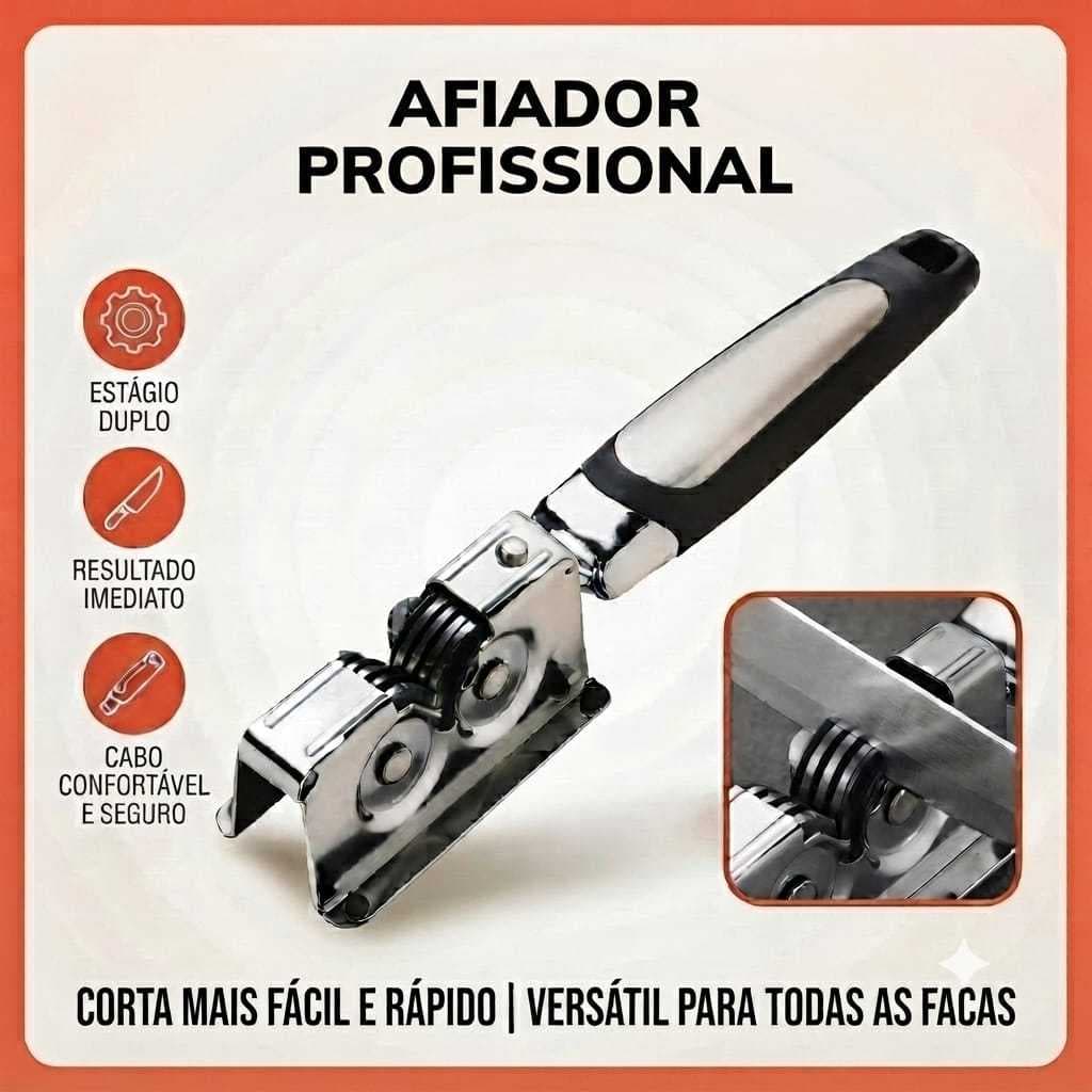 Afiador de Facas Profissional Manual Amolador Cozinha Doméstica e Restaurante