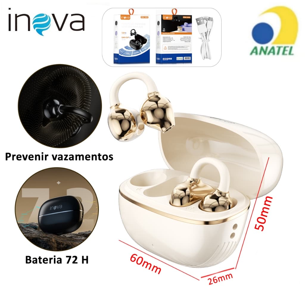 INOVA 2026 Fone De Ouvido Bluetooth 5.4 Toque DE Impressão Digital 72H Autonomia ANC Cancelando Ruído