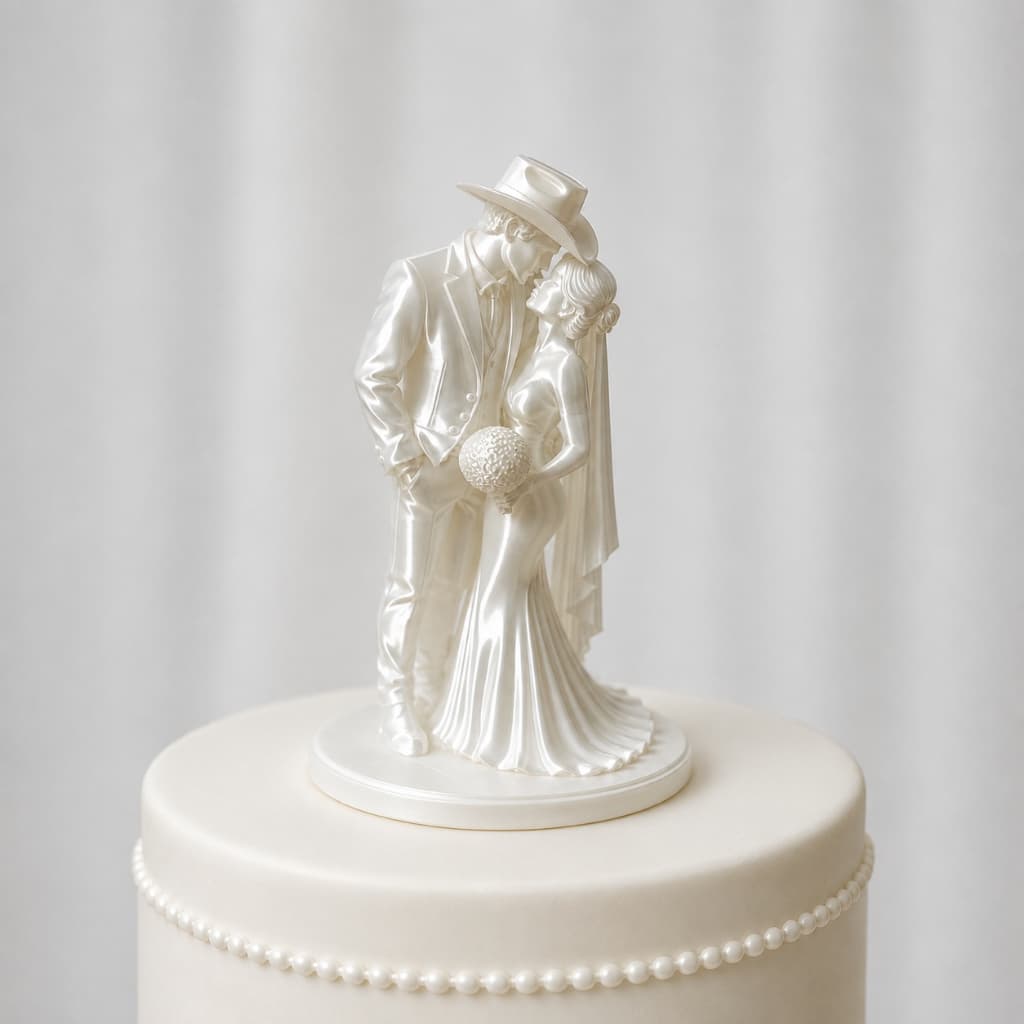 Noivinhos para Casamento Noivado Topo de Bolo Estilo Cowboy Country com Chapéu