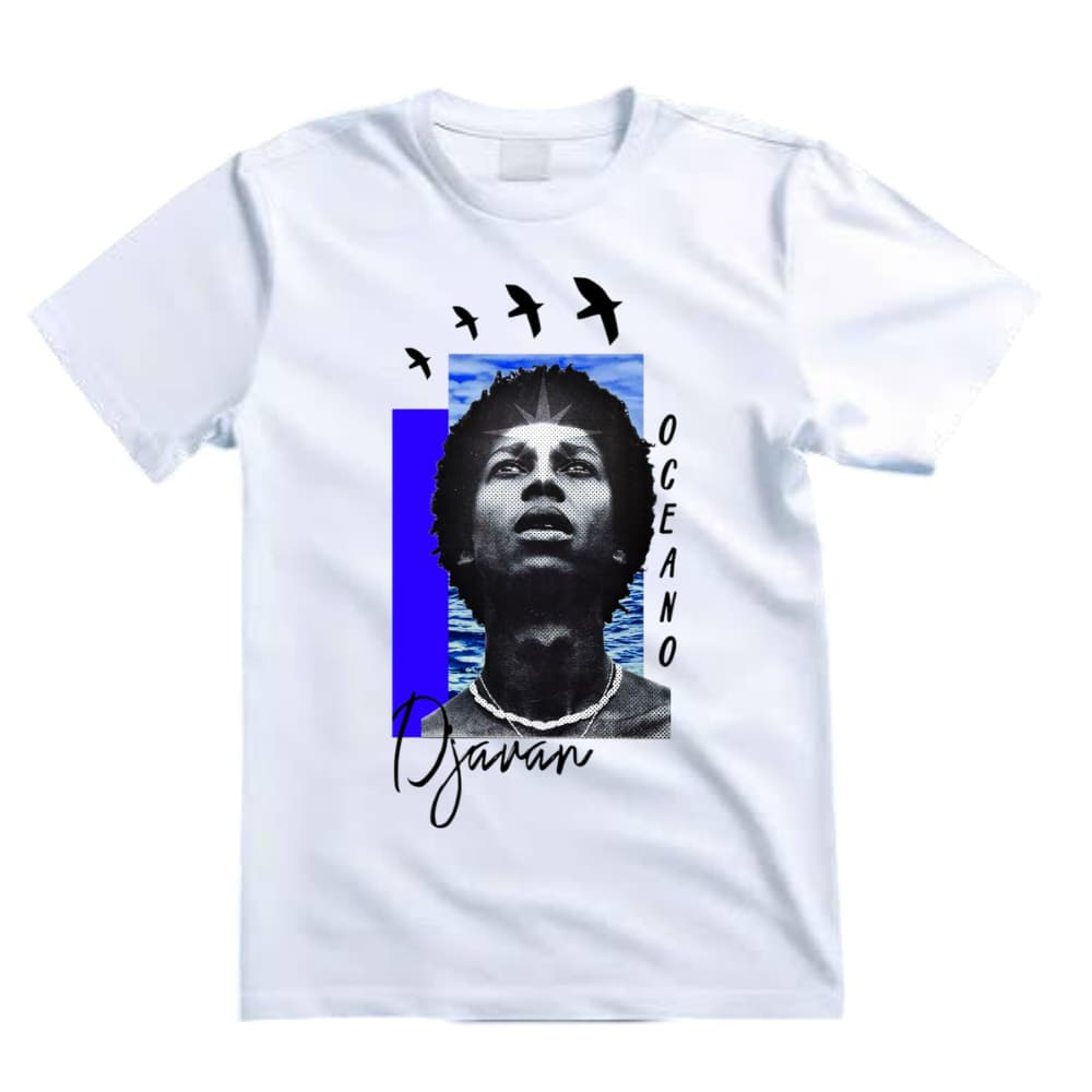 Camiseta Unissex Djavan Oceano Streetwear 100% Algodão Blusa MPB Casual Estilosa