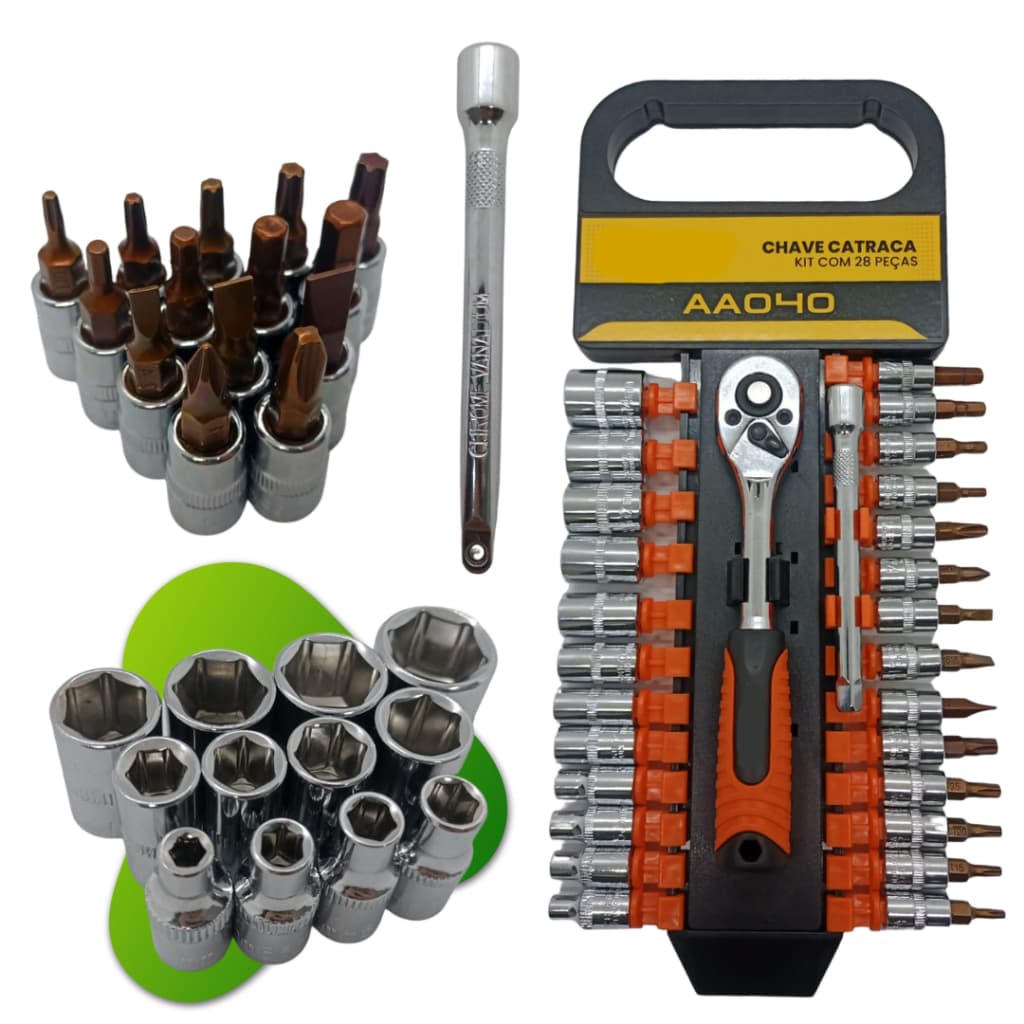Kit De Ferramenta Chave Catraca Jogo De Soquetes