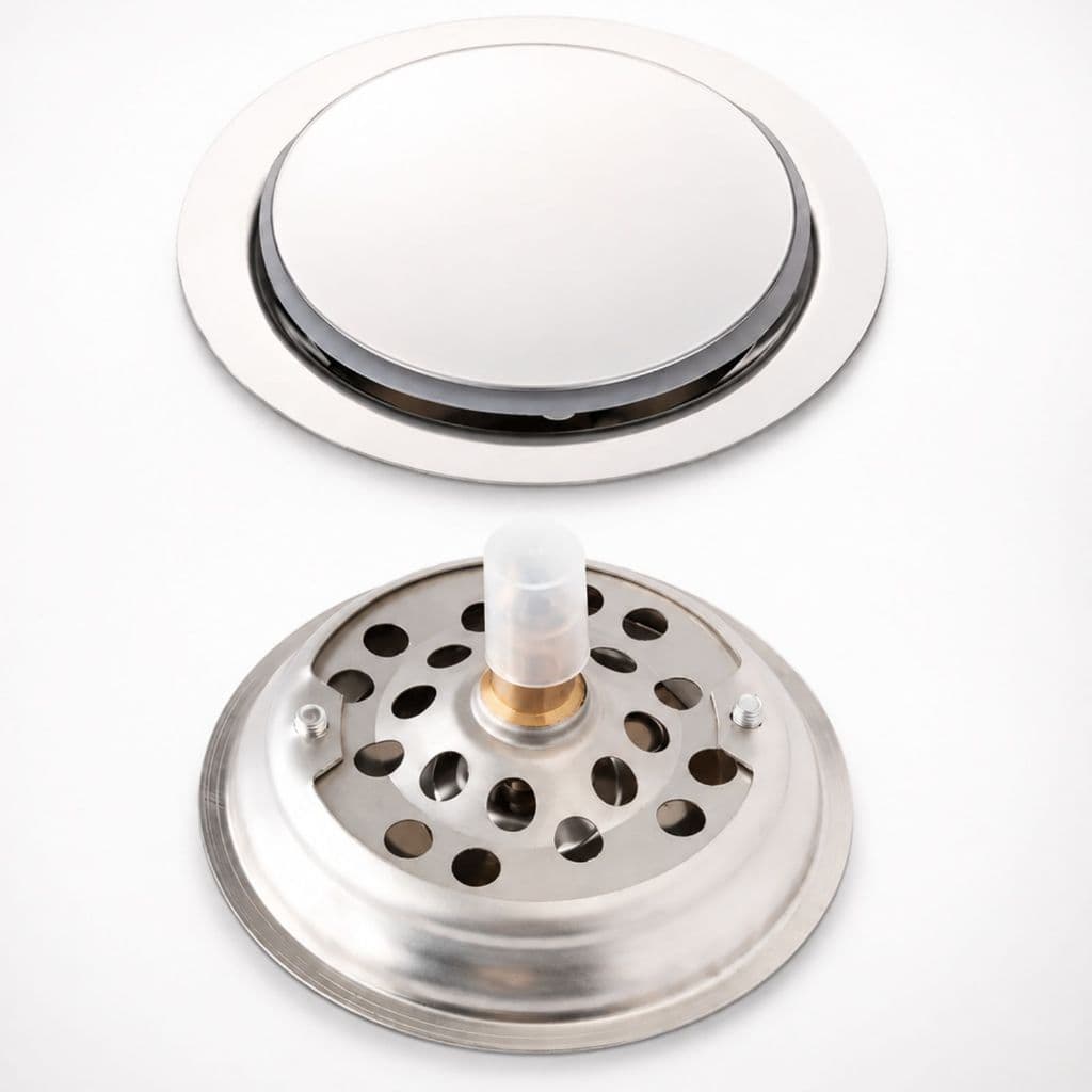 Ralo Click Inteligente Hutz Inox 15x15cm Anti Odor Invisível Banheiro