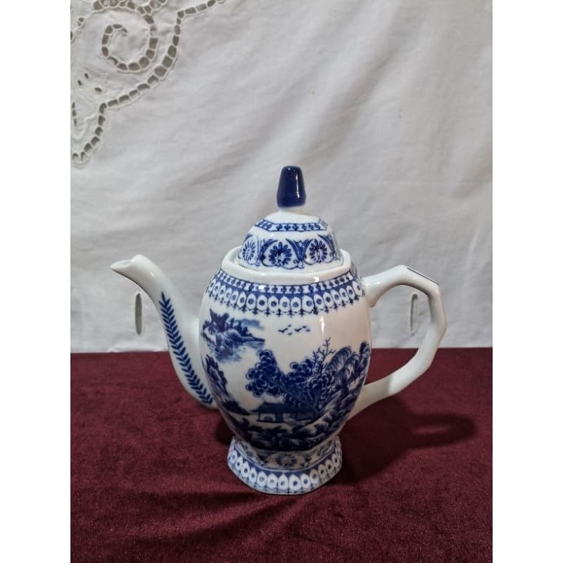 antigo bule de Café paisagem oriental/antiguidade