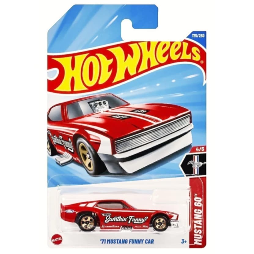 Hot Wheels 71 Mustang Funny Car Vermelho JBB04 Mattel