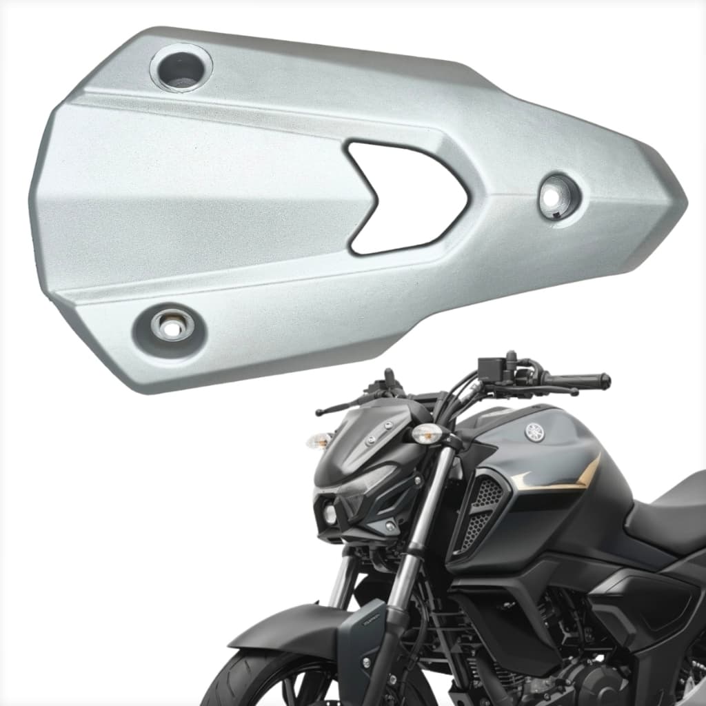 Protetor De Escapamento Prata Fazer 250 FZ25 2018 2019 2020 2021 2022 2023 2024 2025 Modelo Original
