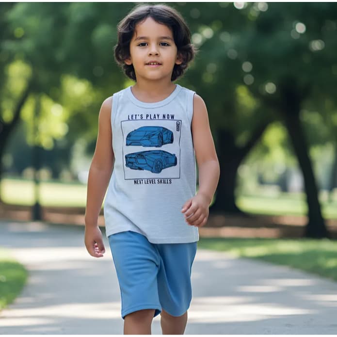 Conjunto Infantil Menino Kyly Regata E Bermudinha Verão