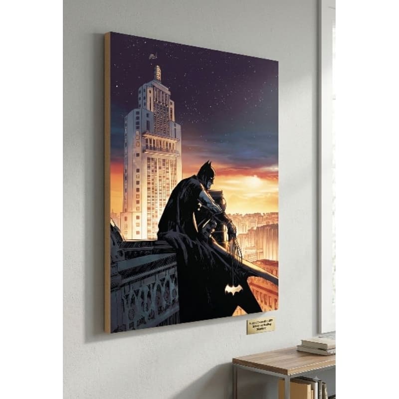 quadro decorativo MDF parede sala quarto tema Batman na ghotam city oferta
