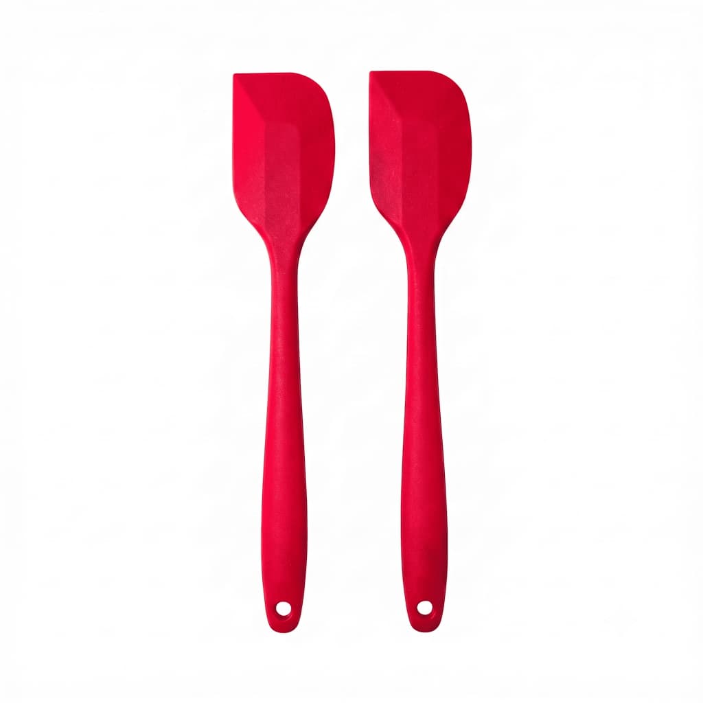 Kit 2 Espatula Silicone Vermelha 27cm Pão Duro Cozinha