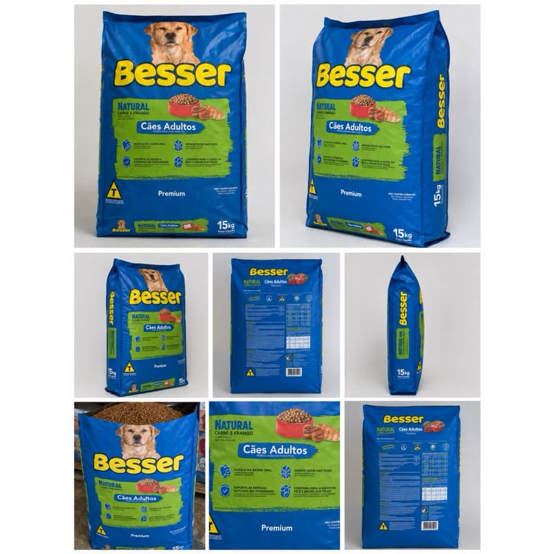 Ração Besser Natural Carne e Frango para Cães Adultos – 15kg