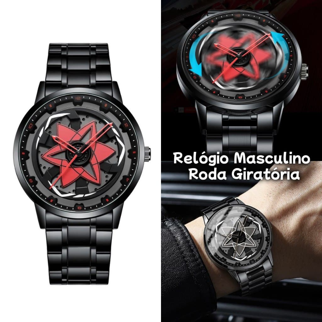 Relógio Masculino Roda Giratória，Relógio Masculino Esportivo Quartzo Mostrador Roda Giratória 360 Graus Pulseira de Aço