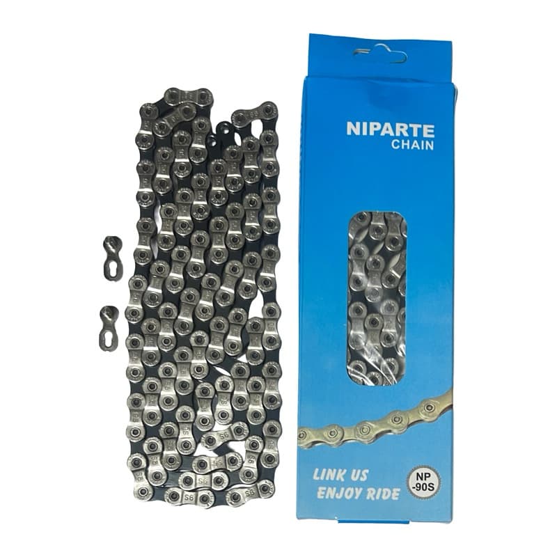 Corrente Bike Niparte 9V Com Power Link 116 Elos Index 27 Marchas Bicicleta NP-90