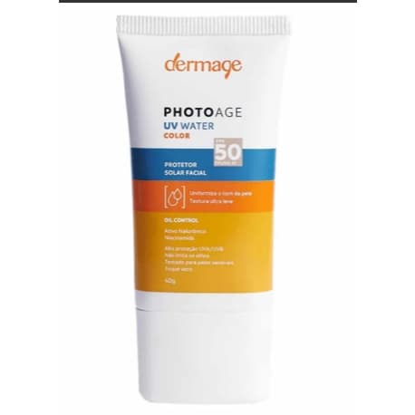 Protetor Solar Facial Derma Photoage UV Water Color FPS50 Médio Intense 40g