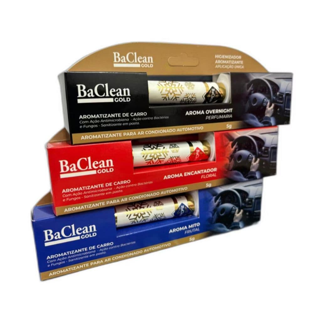 Aromatizante Bactericida Para Carro BaClean Gold Ar Condicionado