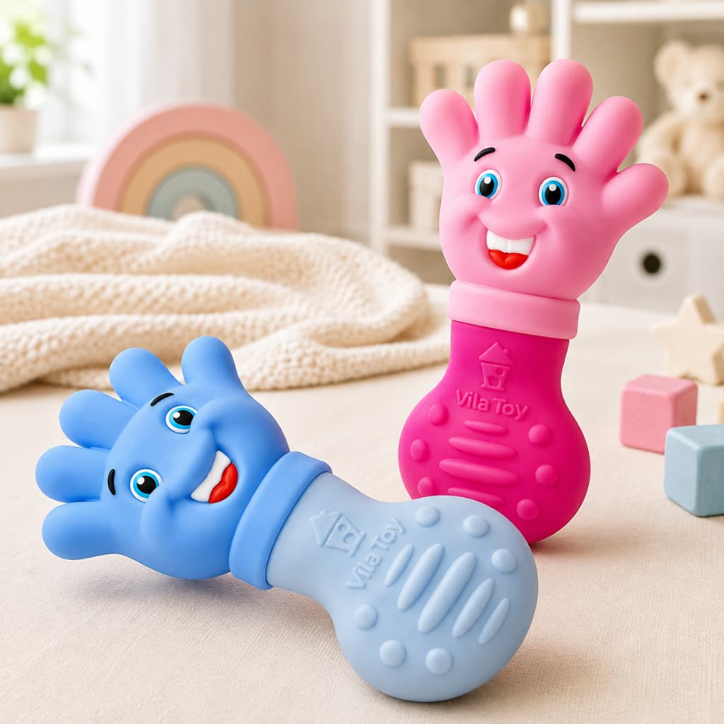 Mordedor Bebê Macio Massageador Gengiva Bebe Banho Mãozinha Infantil Dentição Seguro Sem Ftalato