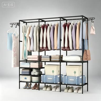 3 Divisórias Roupeiro Guarda Roupa Portatil Cabideiro Arara Para Roupa Sapateira Organizador