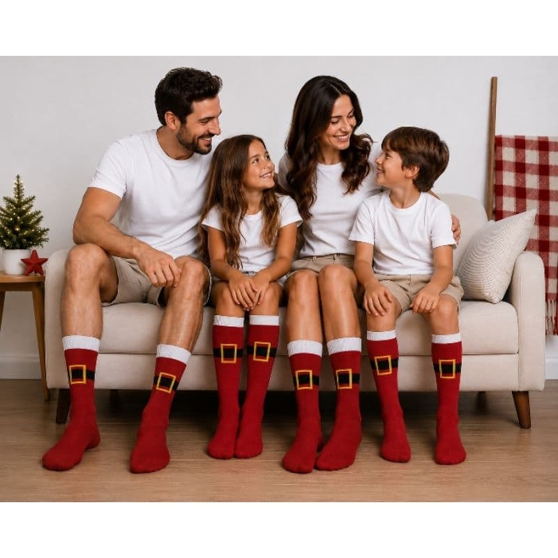 Meia Divertida 3/4 - Natal - Infantil e Adulto