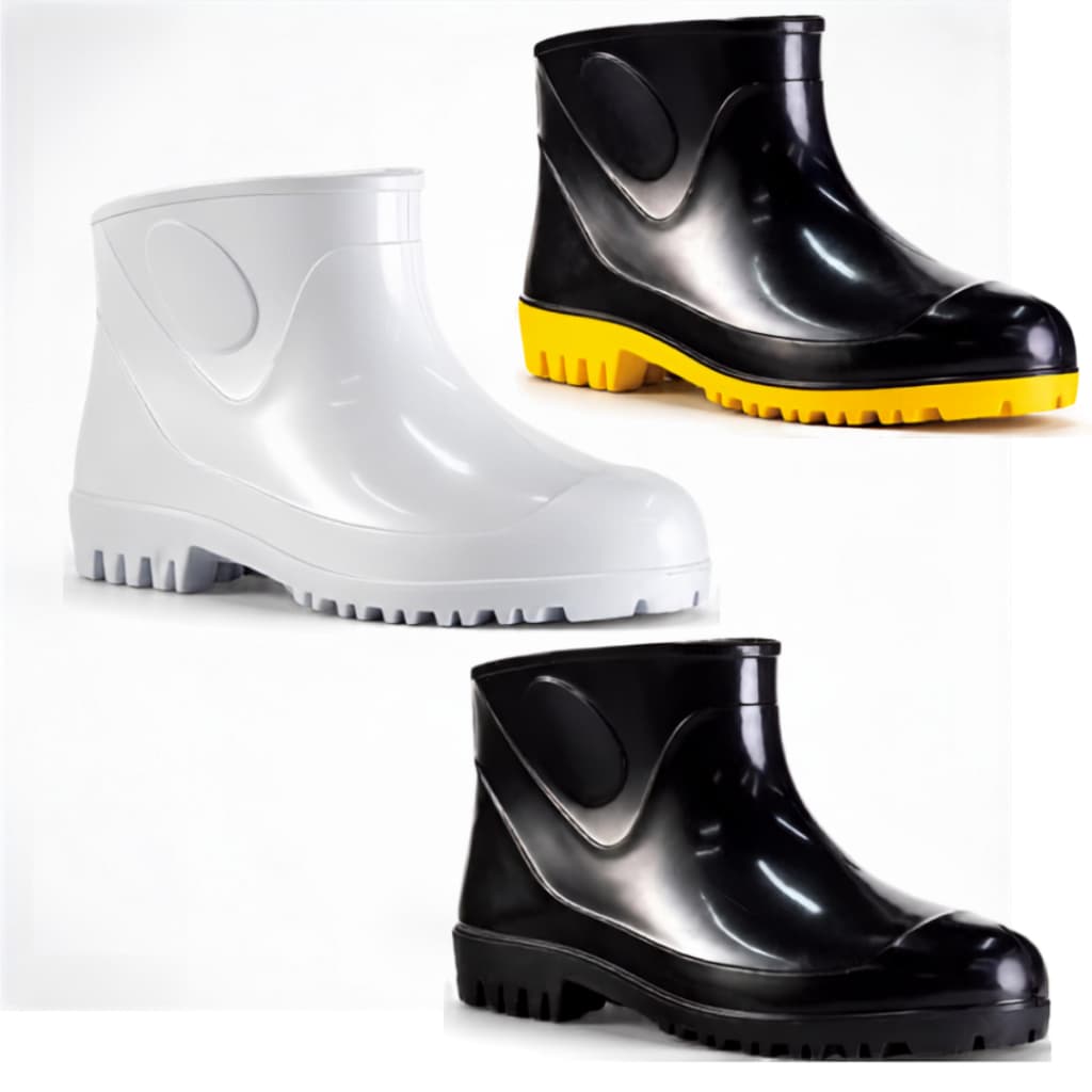 Bota Galocha Unissex Pvc Profissional Impermeável Antiderrapante Cano Curto para Motoboy, Pesca, Construção e Limpezas