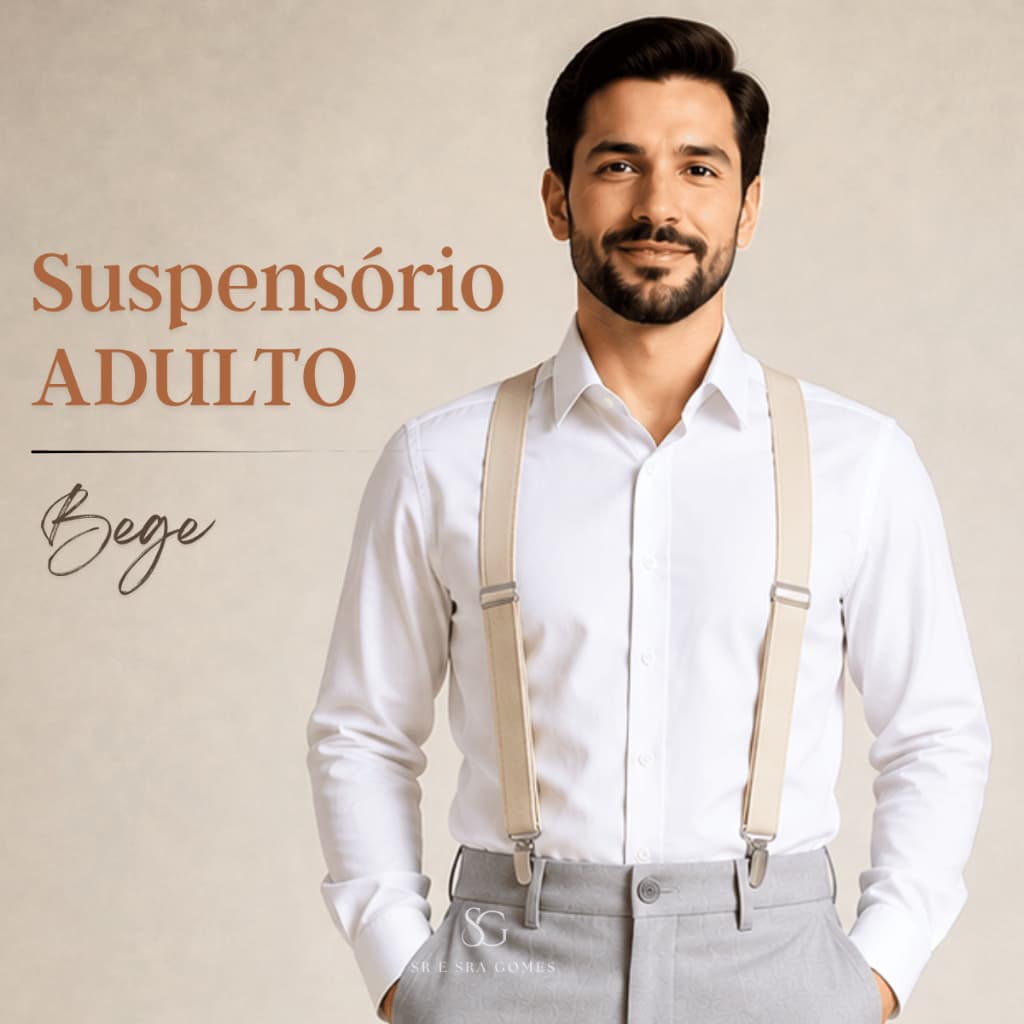Suspensório Bege Marfim Adulto