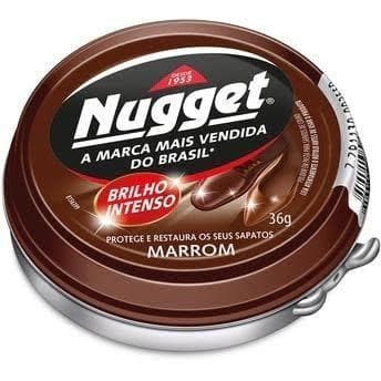 Nugget Cera em Pasta Marrom para Sapatos de Couro 36g Brilho Intenso Hidratação Proteção