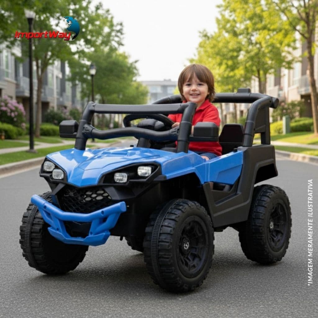 Mini Quadriciclo Elétrico Infantil 6v C/ Luz Música Azul